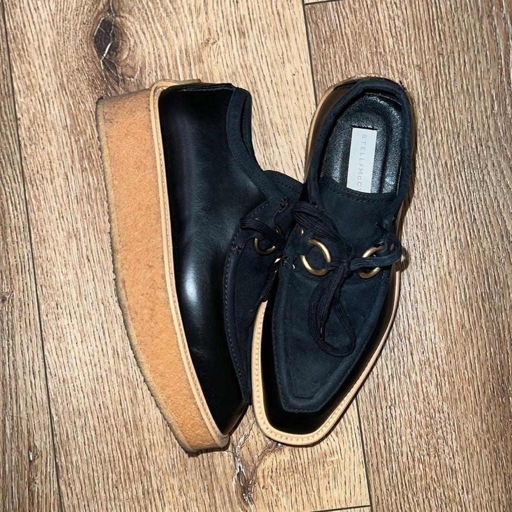 Stella McCartney Brody Black Vegan Leather Creepers Size 35/5 - Picture 2 of 9